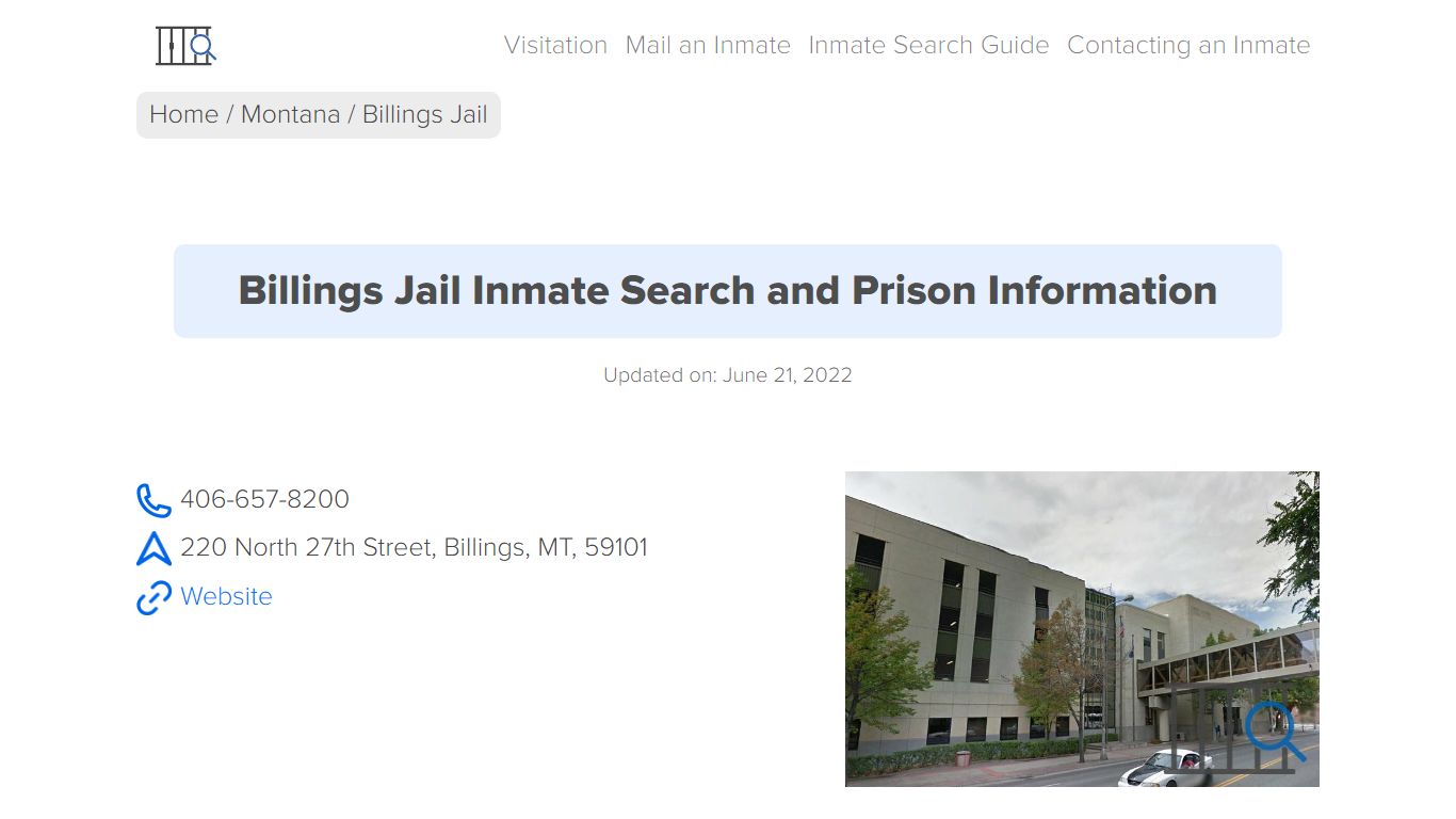 Billings Jail Inmate Search, Visitation, Phone no ...